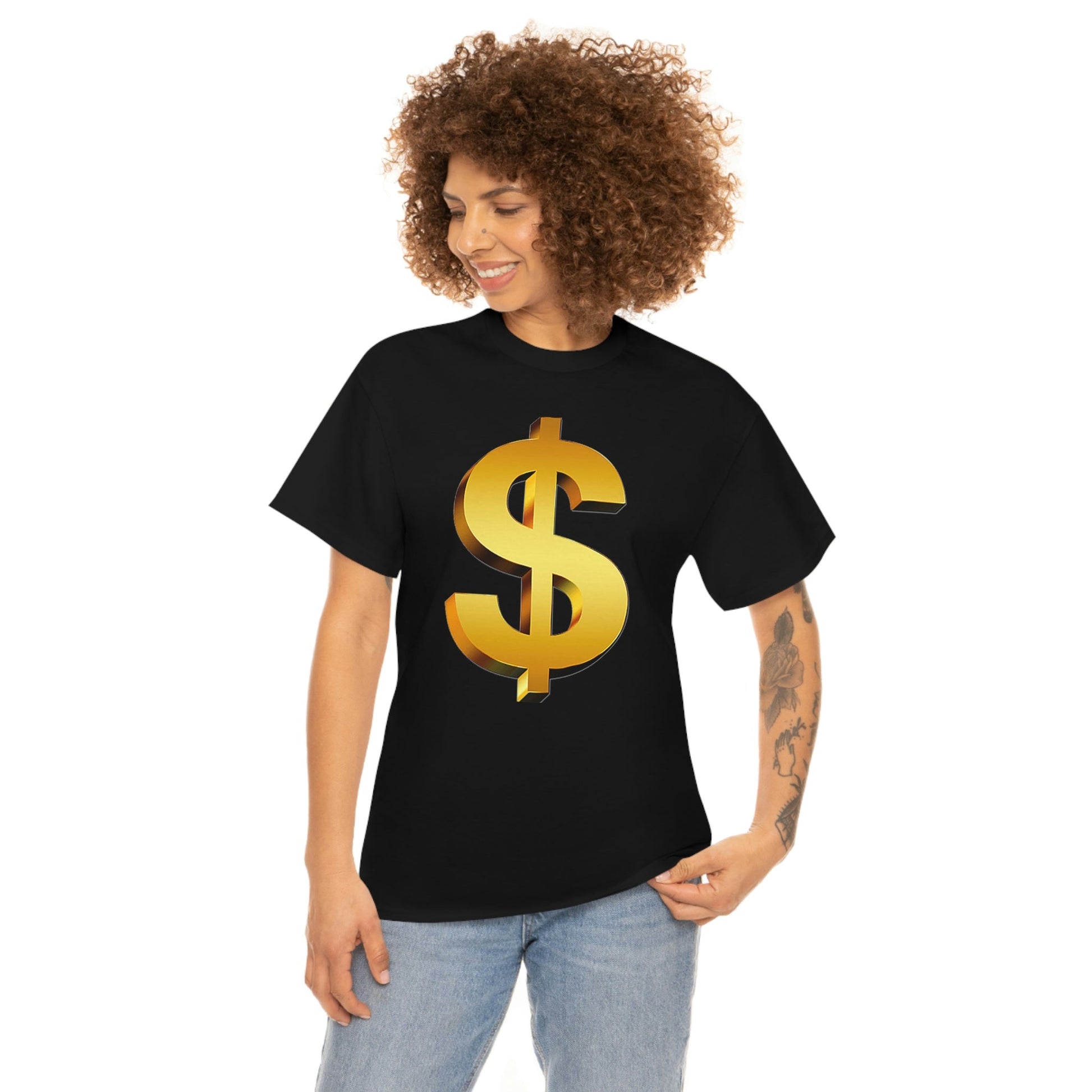 Bling Money Cash My Money Folds Unisex Heavy Cotton Tee Bills cash currency bucks coin funds gold dollar C-note big shot deep pocket