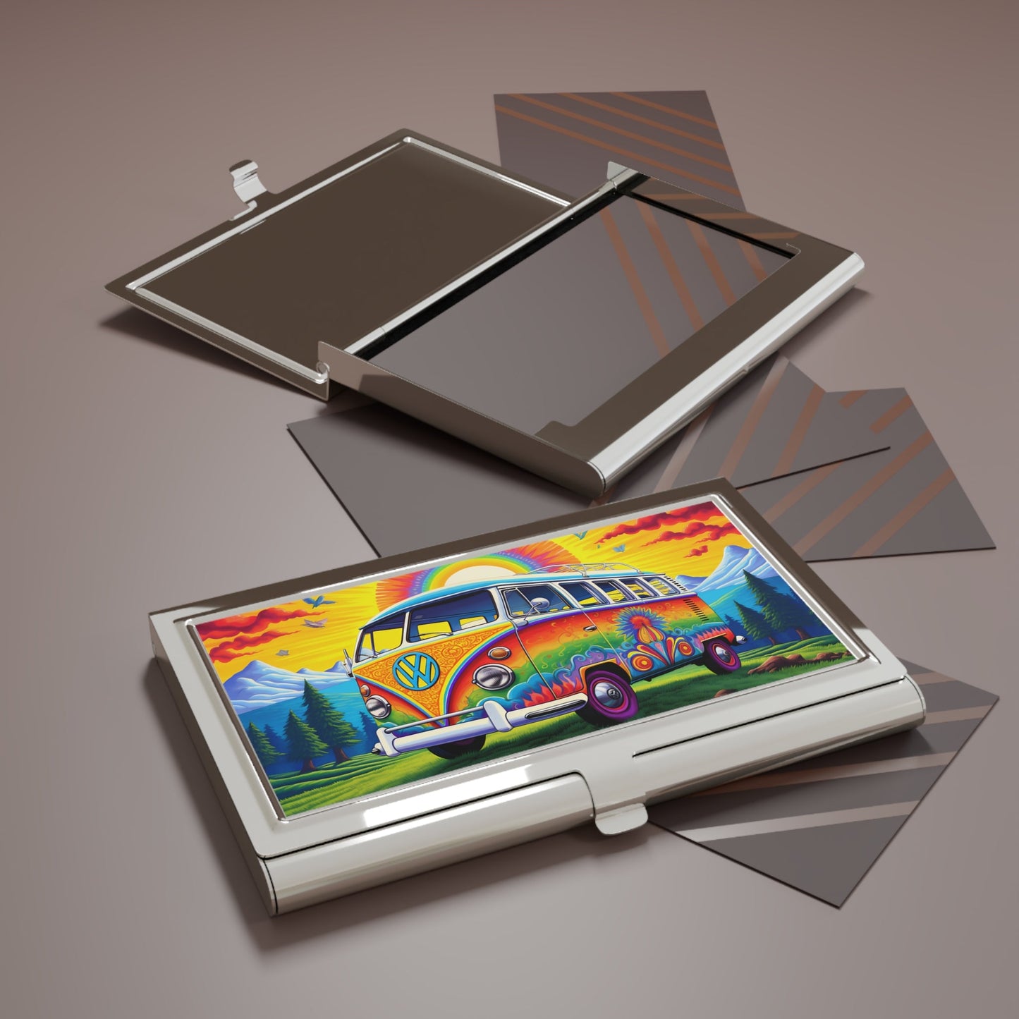 BOHO 60's 70's Psychedelic Hippy VW van - Volkswagen Van - Business Card Holder