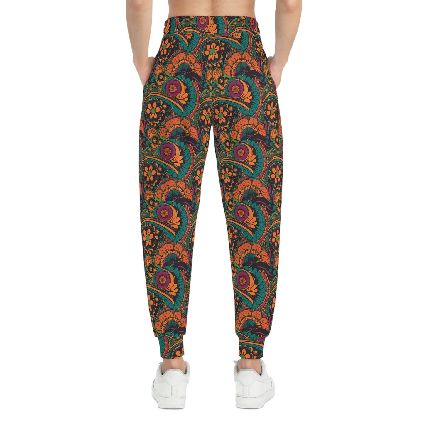 BOHO Art Nouveau Floral Pattern Athletic Joggers