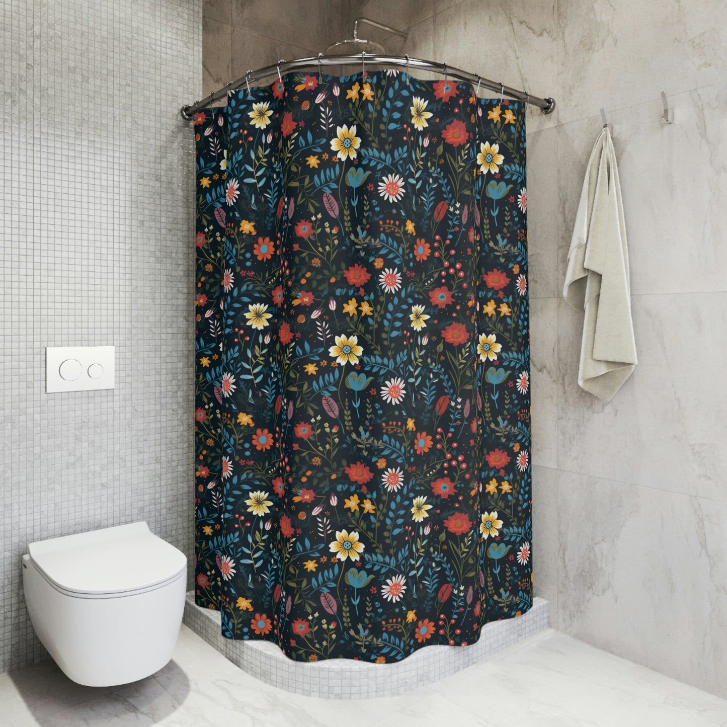 BOHO Wildflower Floral Polyester Shower Curtain