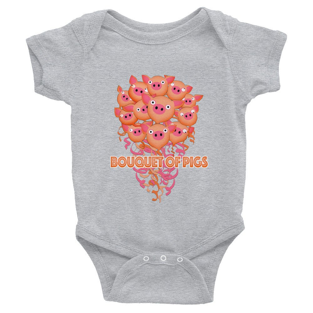 Bouquet of Pigs Infant Bodysuit Onesie present unique gift pig lover hog swine cute adorable fun unique precious