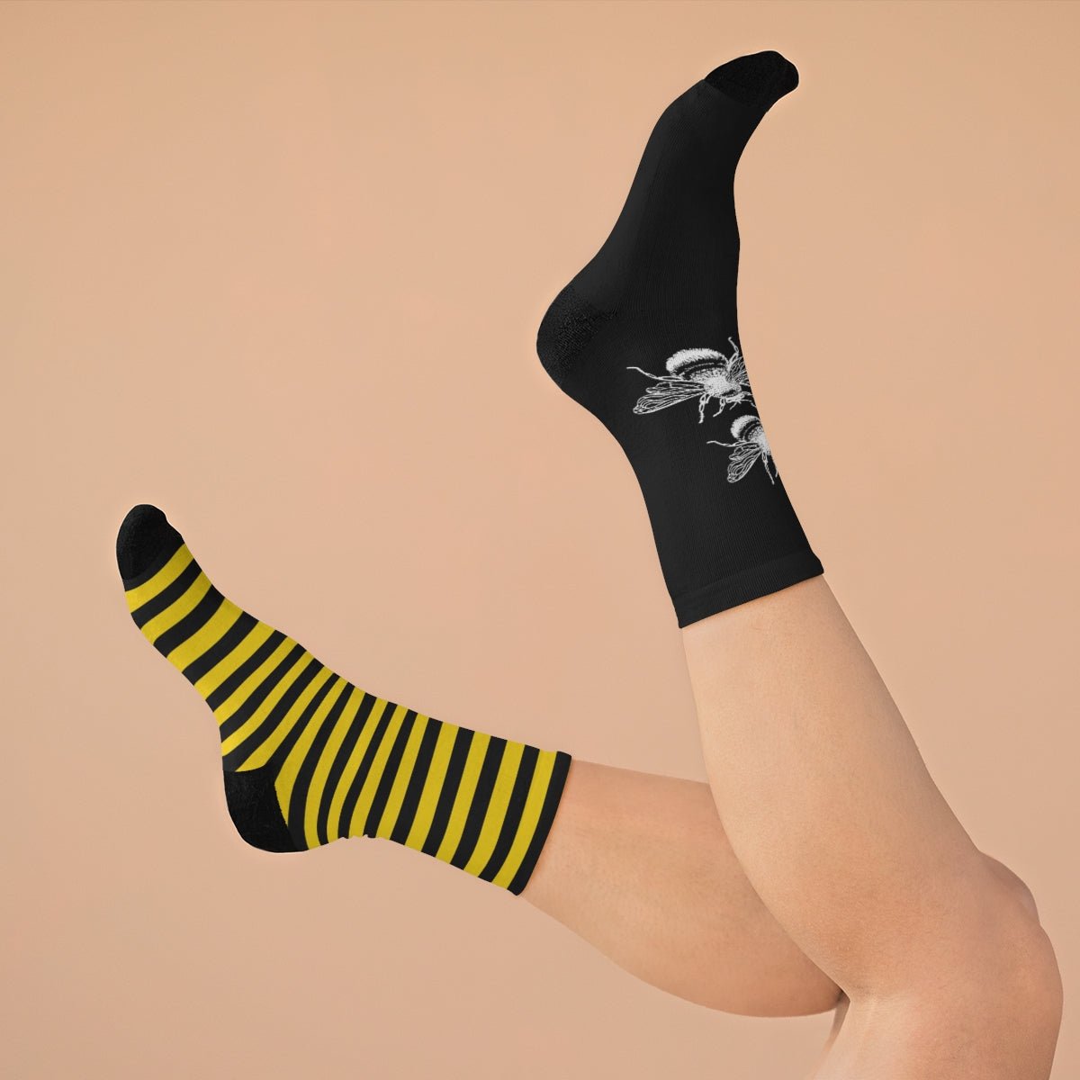 Bumblebee and Stripe Socks Bee Stripes Stripes Yellow Black