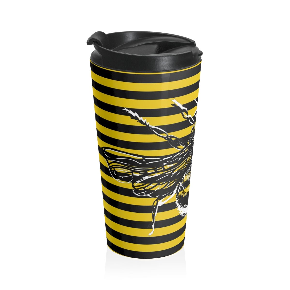 Bumblebee and Stripe Stainless Steel Travel Mug