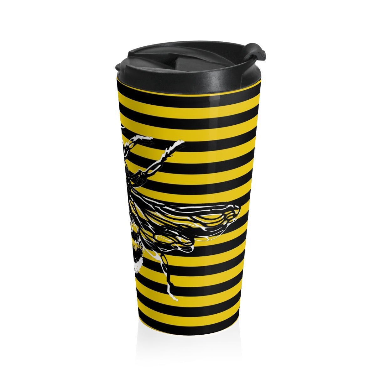 Bumblebee and Stripe Stainless Steel Travel Mug