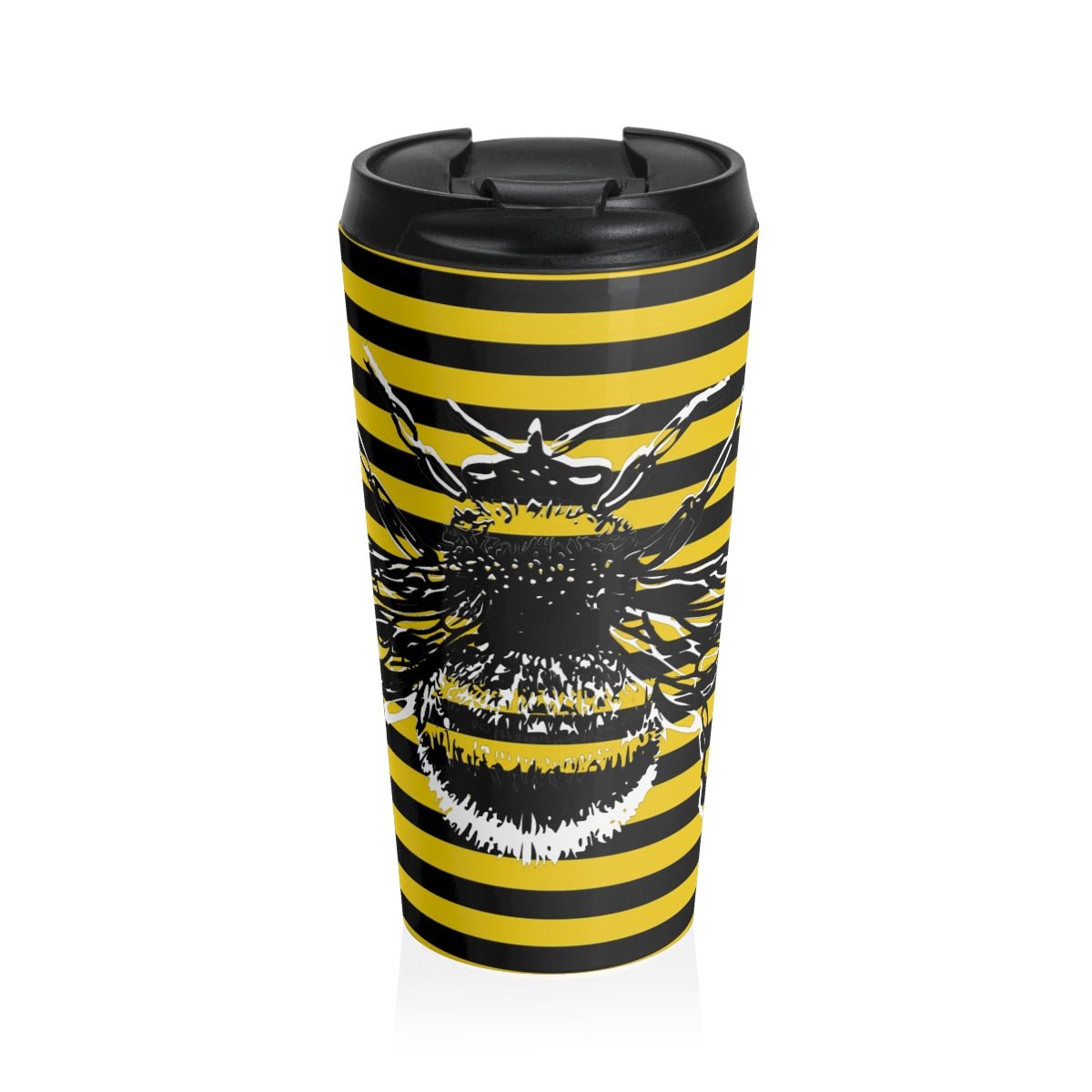 Bumblebee and Stripe Stainless Steel Travel Mug