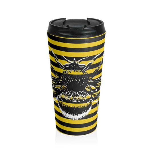 Bumblebee and Stripe Stainless Steel Travel Mug