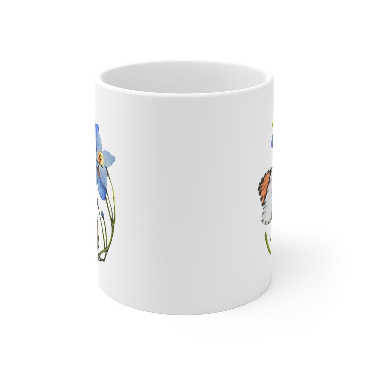Cabbage Butterfly and Wild Rose Mug 11oz