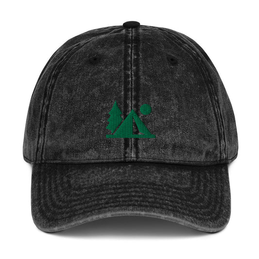 Camping Vintage Cotton Twill Cap| Perfect gift for the Outdoors, Camping, Hiking & Climbing Enthusiast! | Multiple Hat Colors Available