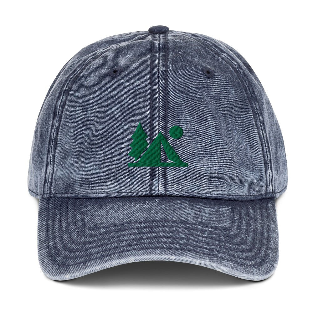 Camping Vintage Cotton Twill Cap| Perfect gift for the Outdoors, Camping, Hiking & Climbing Enthusiast! | Multiple Hat Colors Available