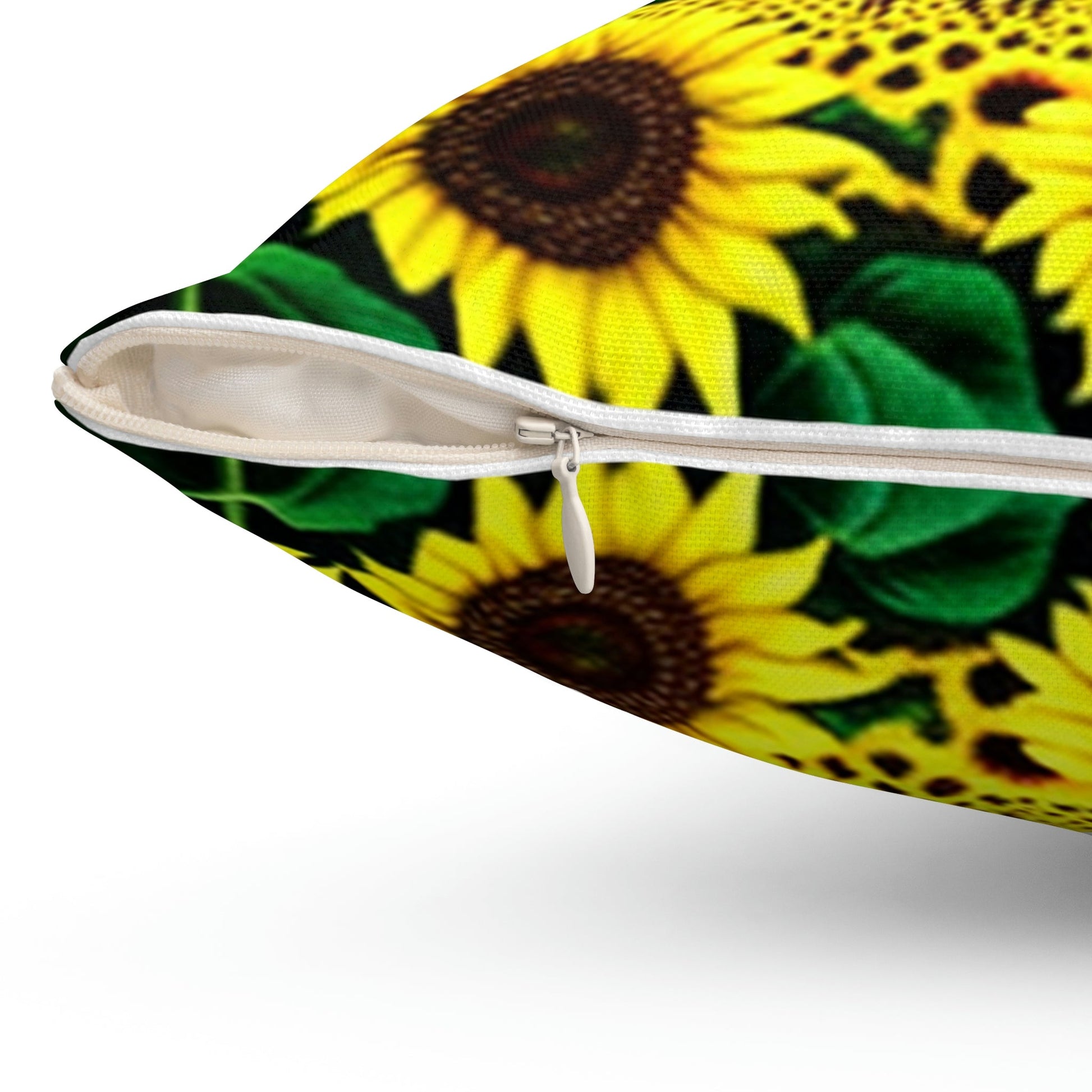 Cardinal in Sunflowers Painting Square Pillow