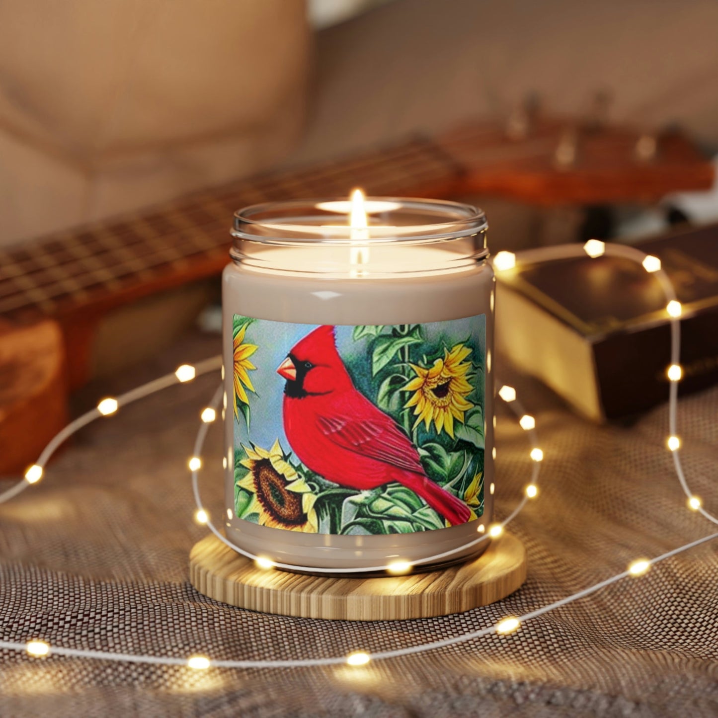 Cardinal & Sunflowers Scented Soy Candle - 9oz
