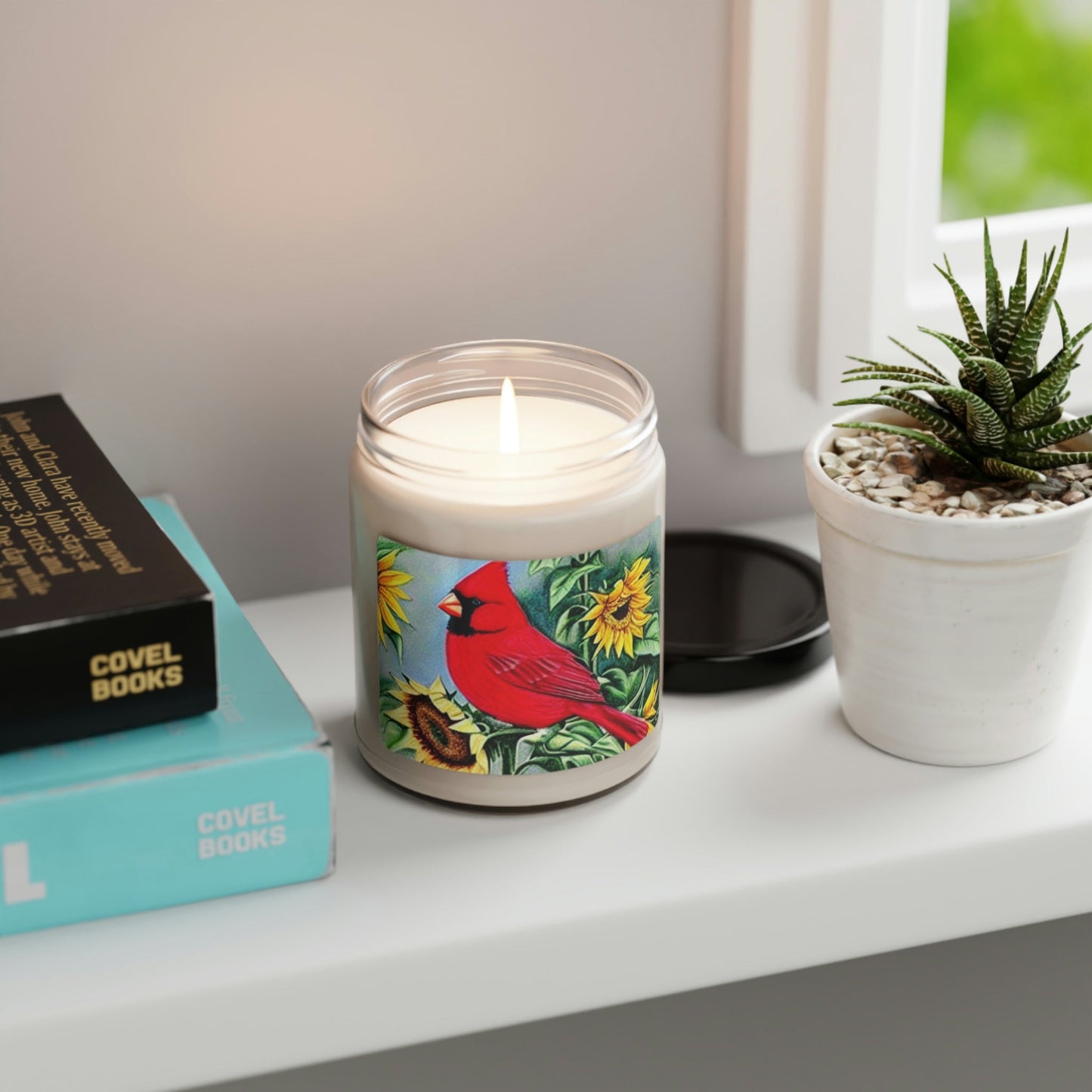 Cardinal & Sunflowers Scented Soy Candle - 9oz