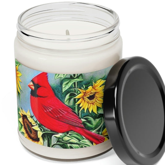 Cardinal & Sunflowers Scented Soy Candle - 9oz