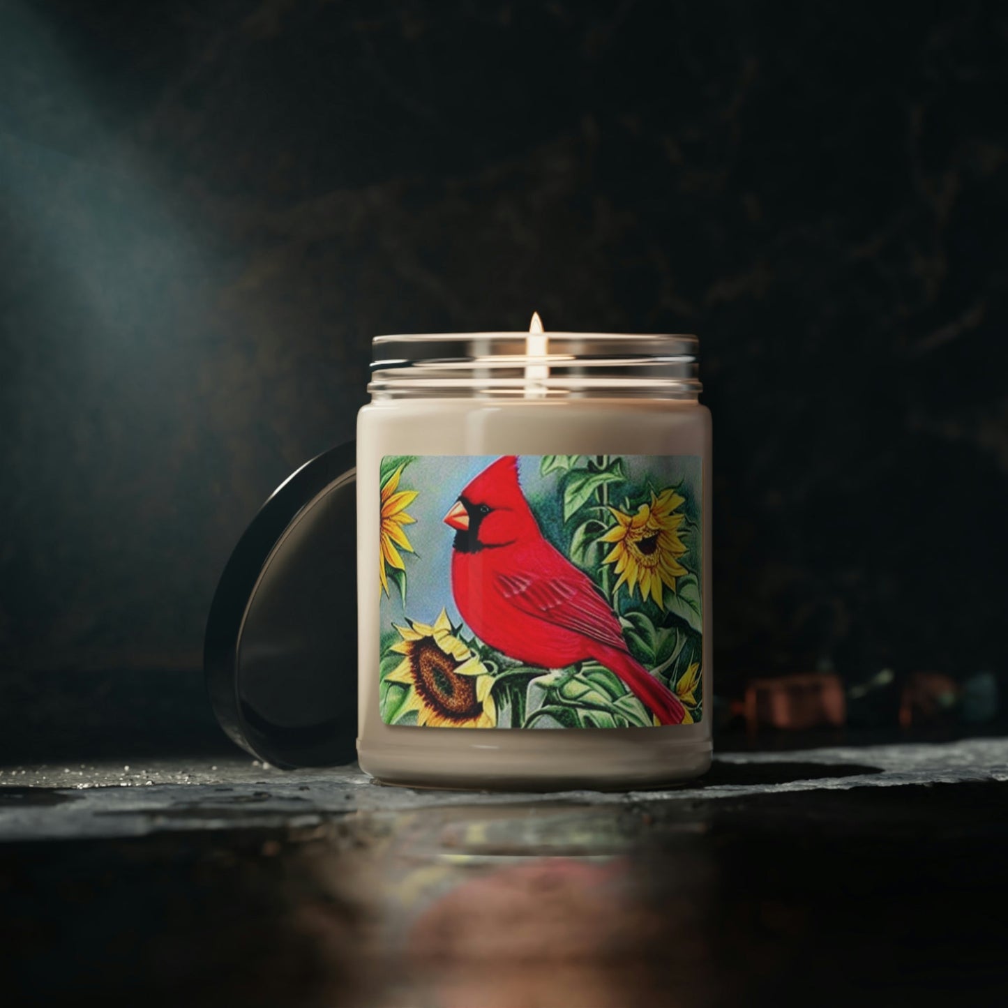 Cardinal & Sunflowers Scented Soy Candle - 9oz