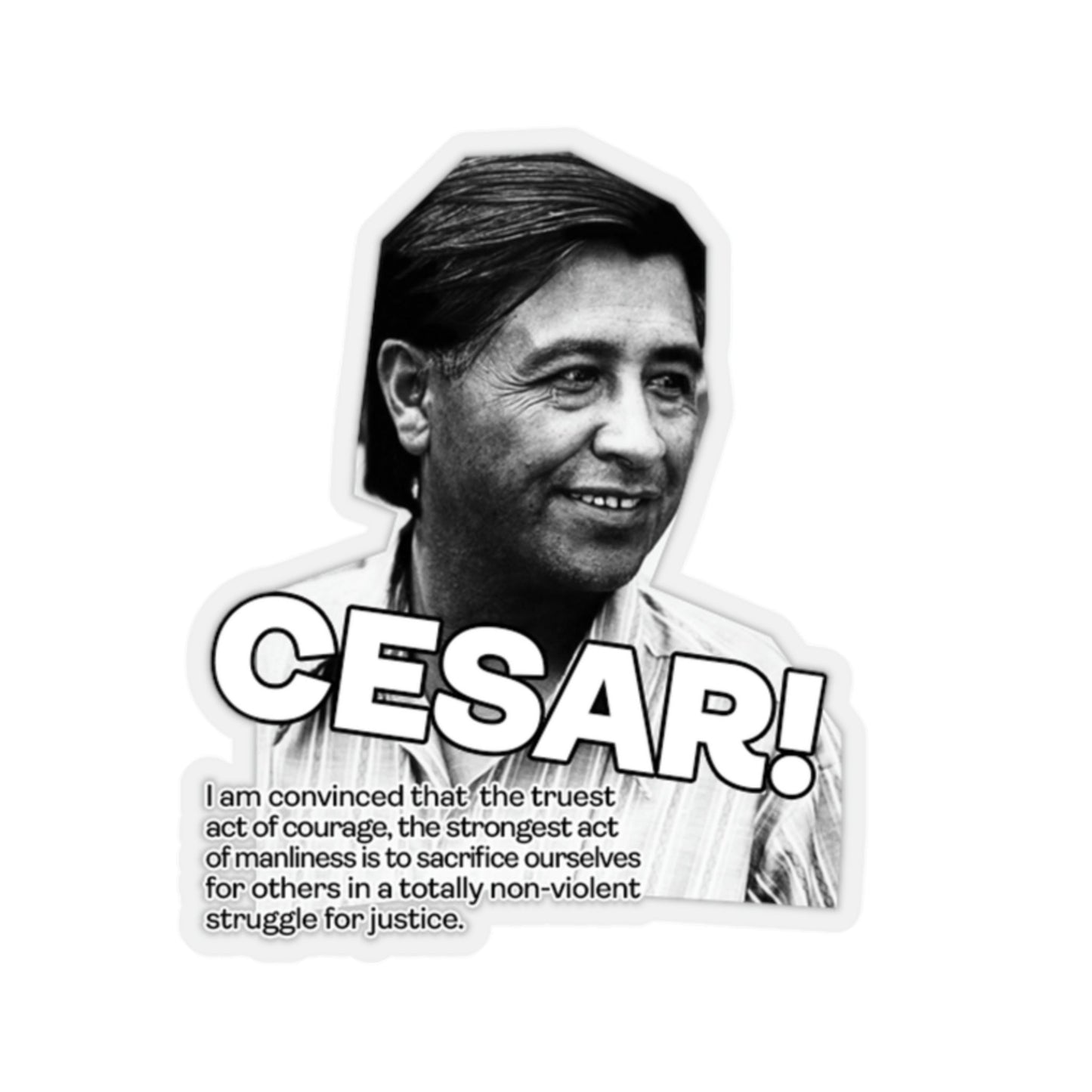 Cesar Chavez Kiss-Cut Sticker Union Hero Patriot Martin Luther King Gloria Steinem