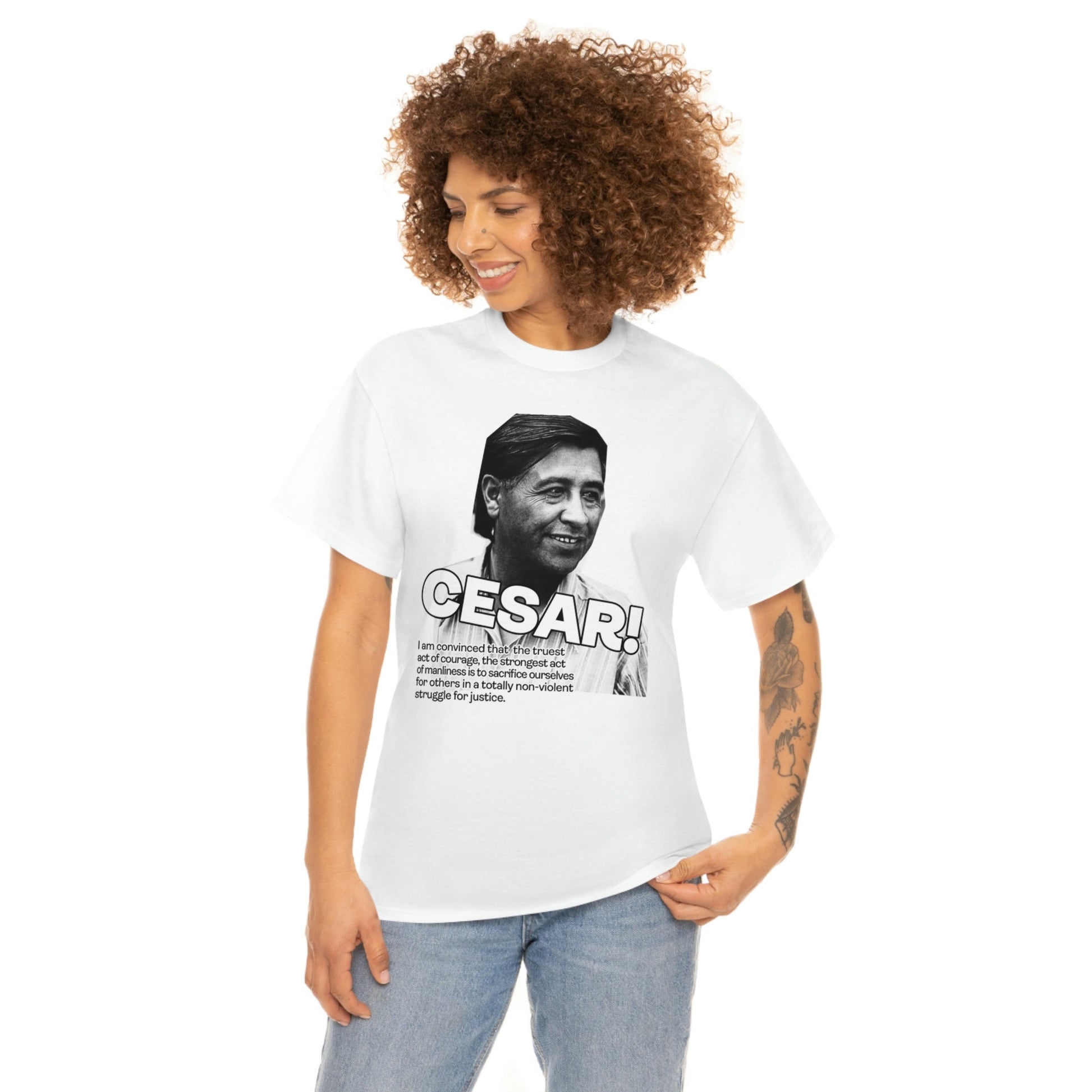 Cesar Chavez Quote Unisex Heavy Cotton Tee Hero Series Gloria Steinem Martin Luther King Jr