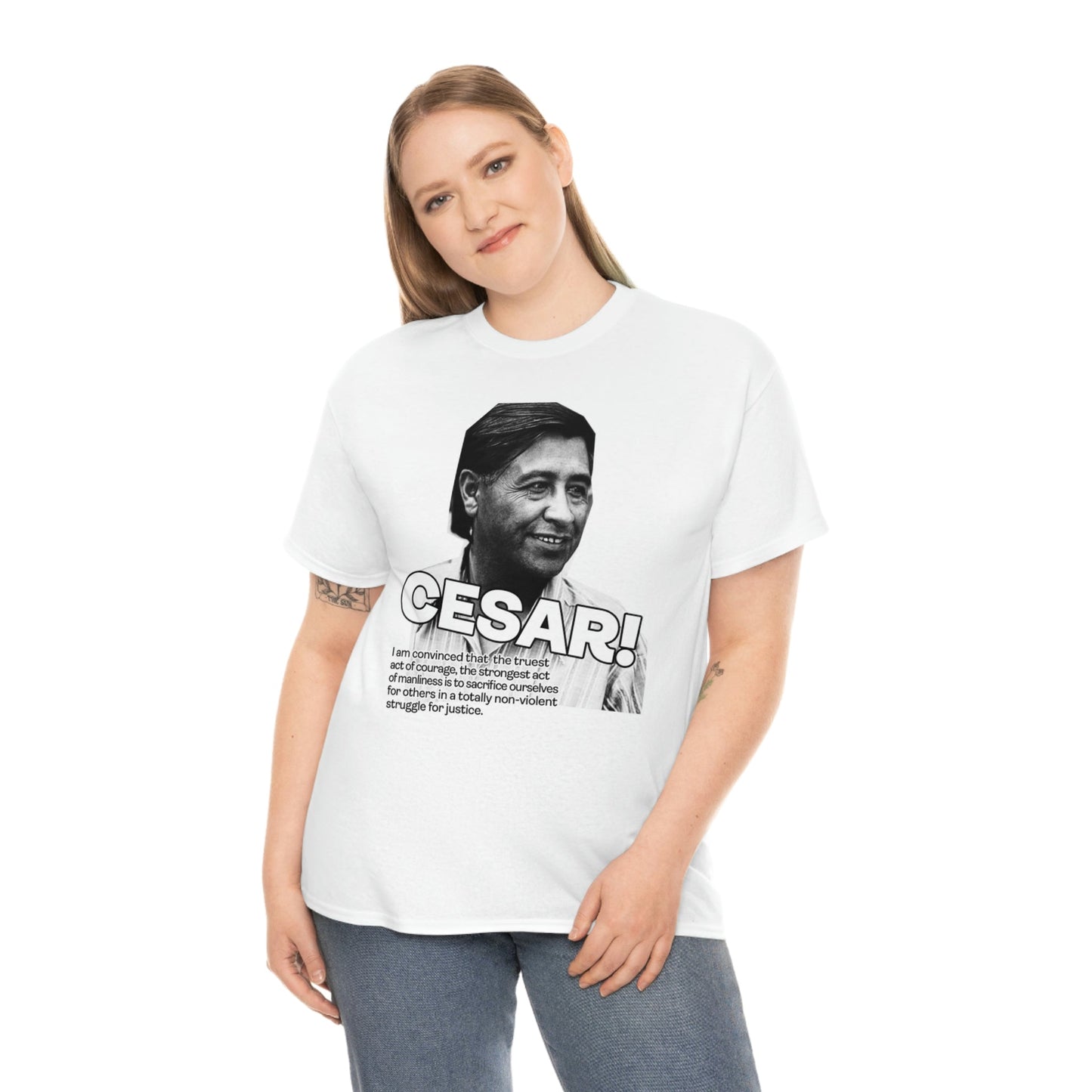Cesar Chavez Quote Unisex Heavy Cotton Tee Hero Series Gloria Steinem Martin Luther King Jr