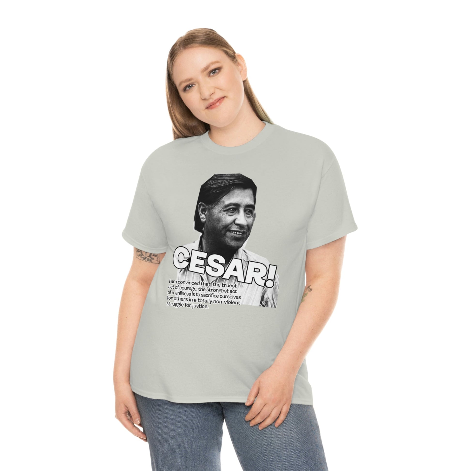 Cesar Chavez Quote Unisex Heavy Cotton Tee Hero Series Gloria Steinem Martin Luther King Jr