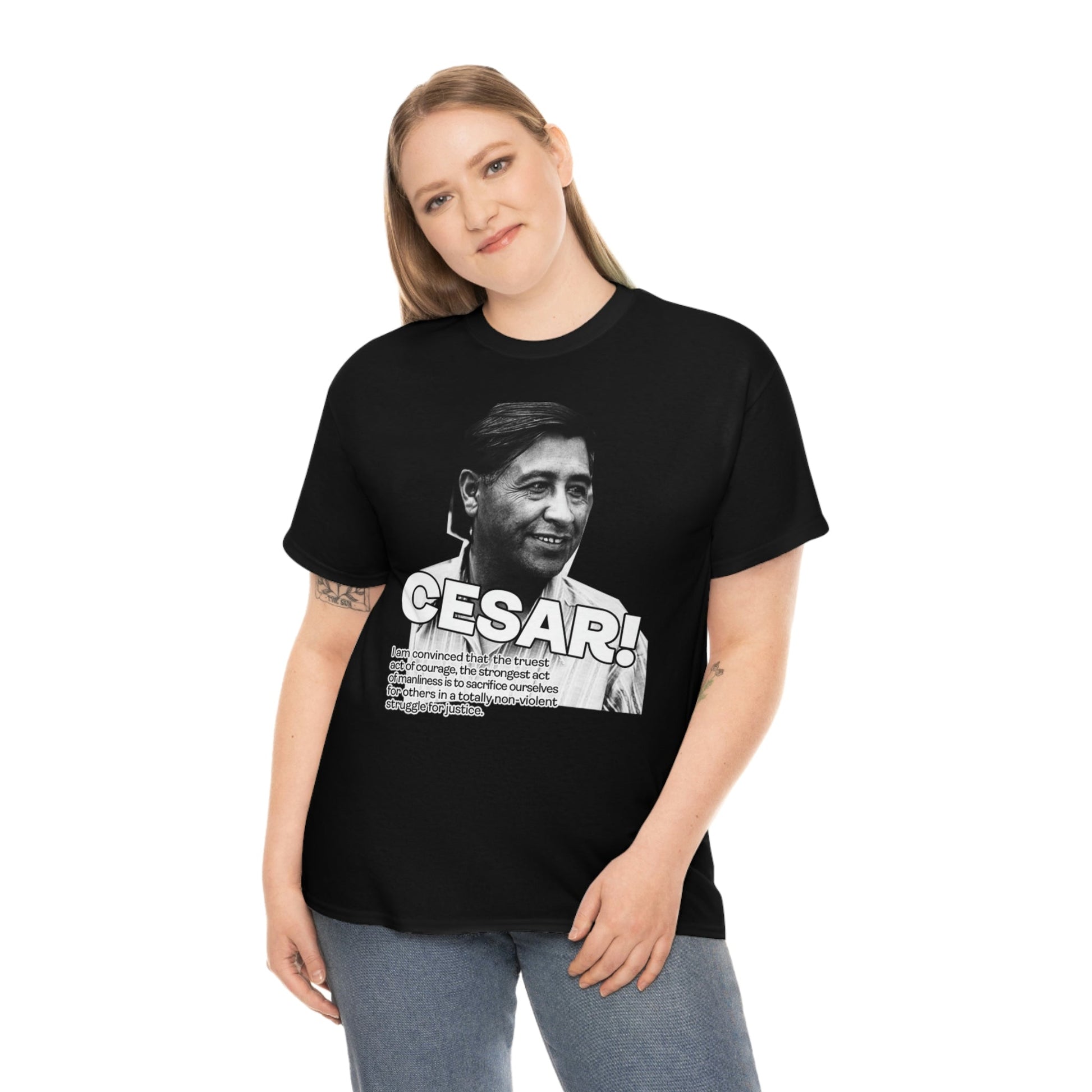 Cesar Chavez Quote Unisex Heavy Cotton Tee Hero Series Gloria Steinem Martin Luther King Jr