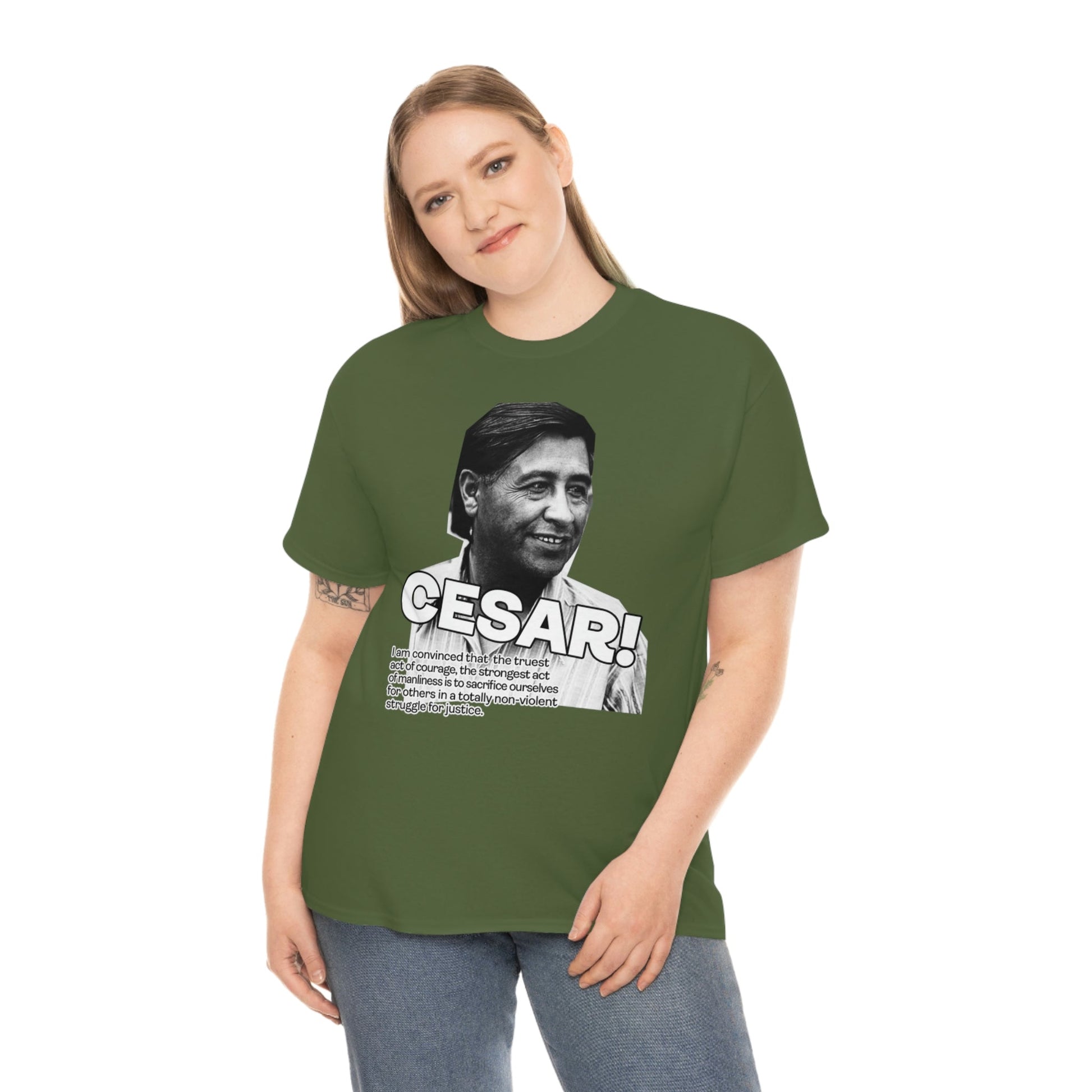 Cesar Chavez Quote Unisex Heavy Cotton Tee Hero Series Gloria Steinem Martin Luther King Jr