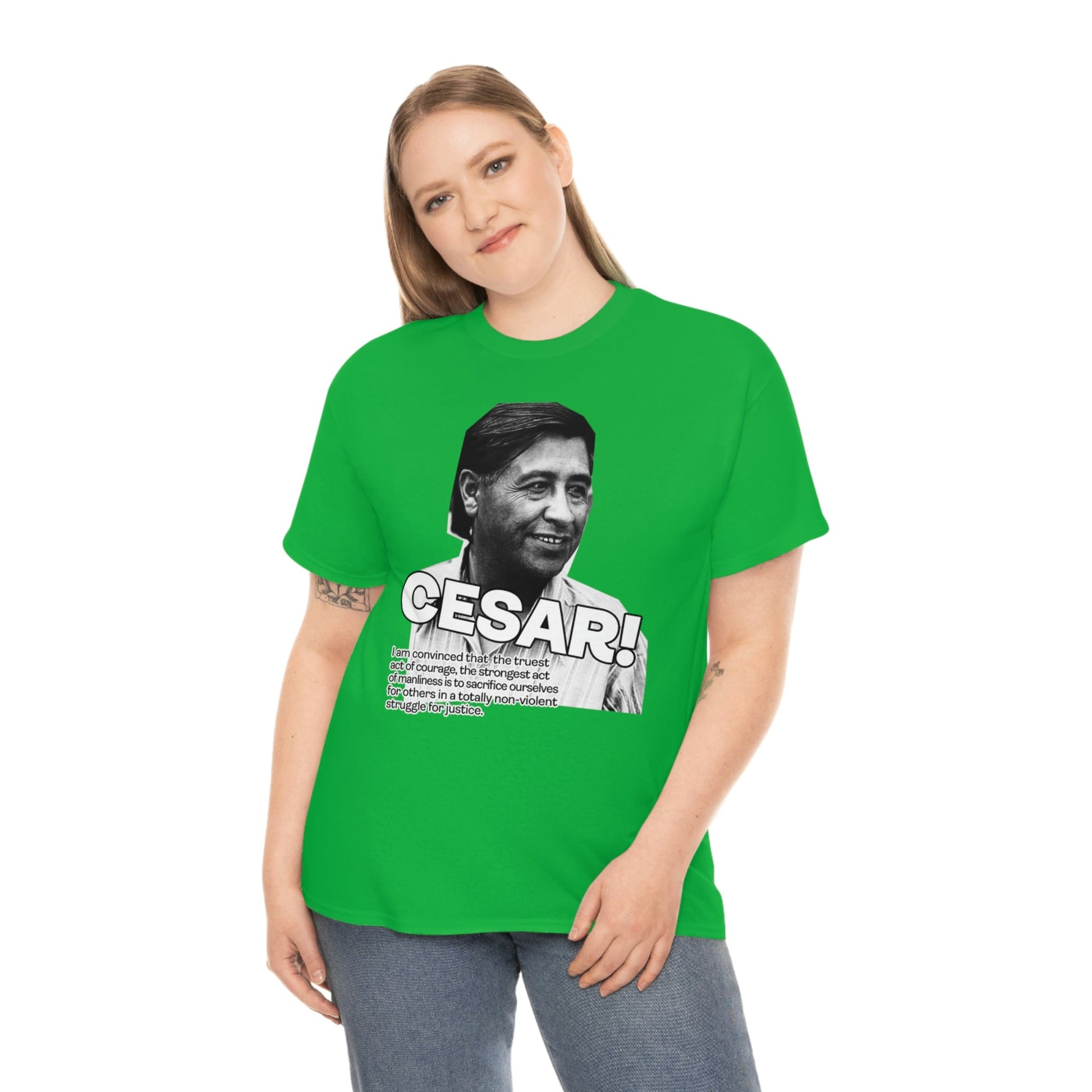 Cesar Chavez Quote Unisex Heavy Cotton Tee Hero Series Gloria Steinem Martin Luther King Jr