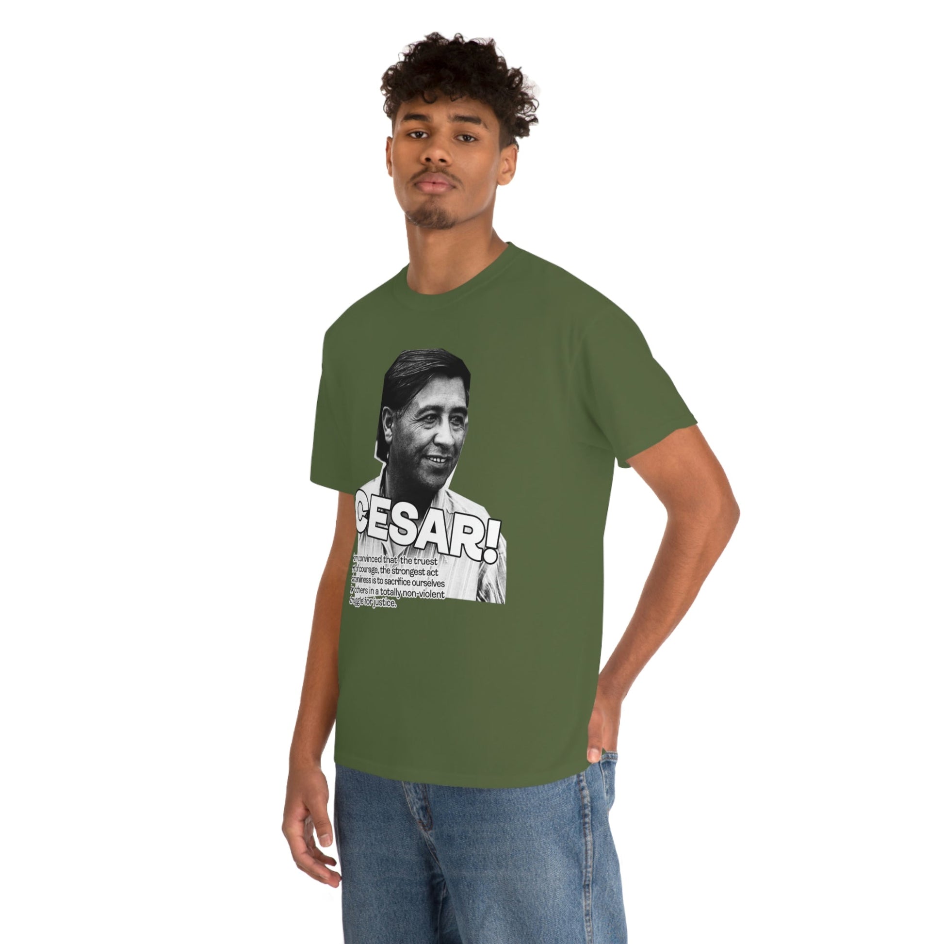 Cesar Chavez Quote Unisex Heavy Cotton Tee Hero Series Gloria Steinem Martin Luther King Jr