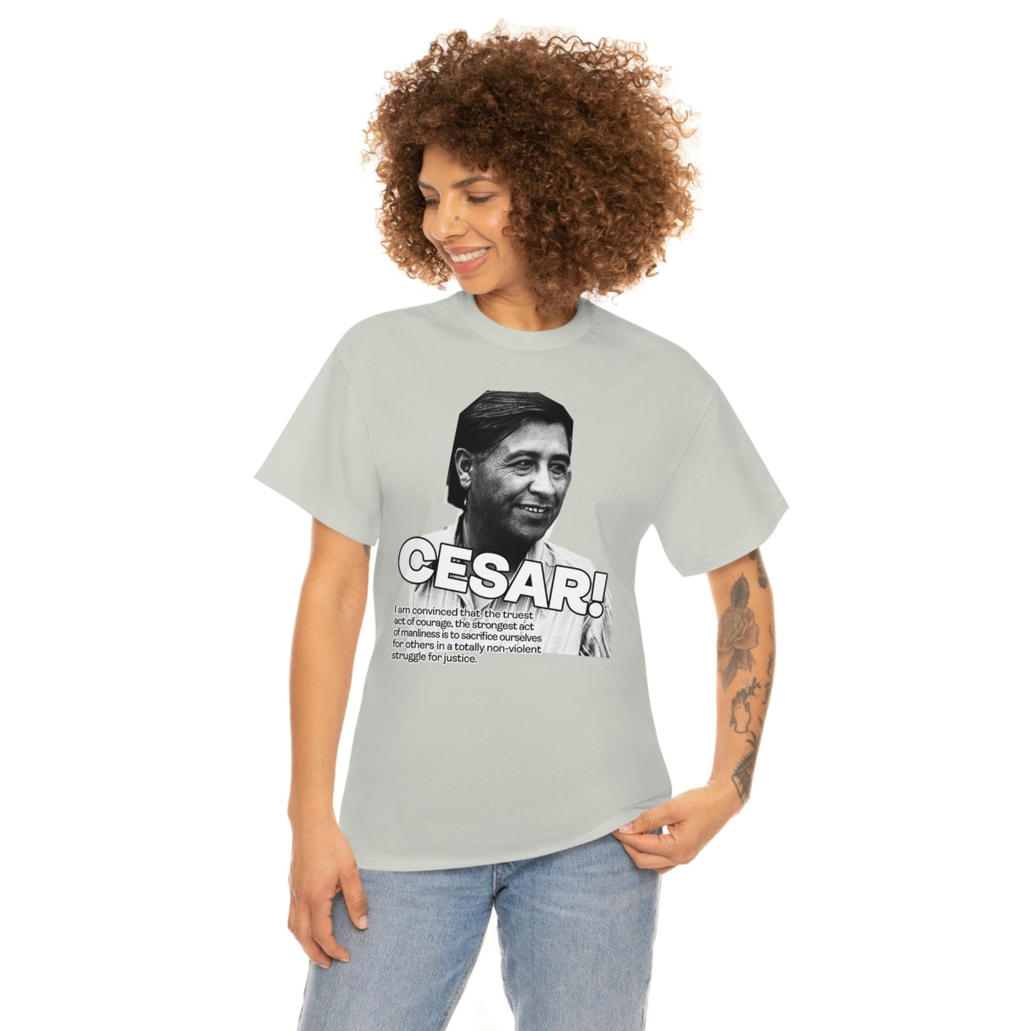 Cesar Chavez Quote Unisex Heavy Cotton Tee Hero Series Gloria Steinem Martin Luther King Jr