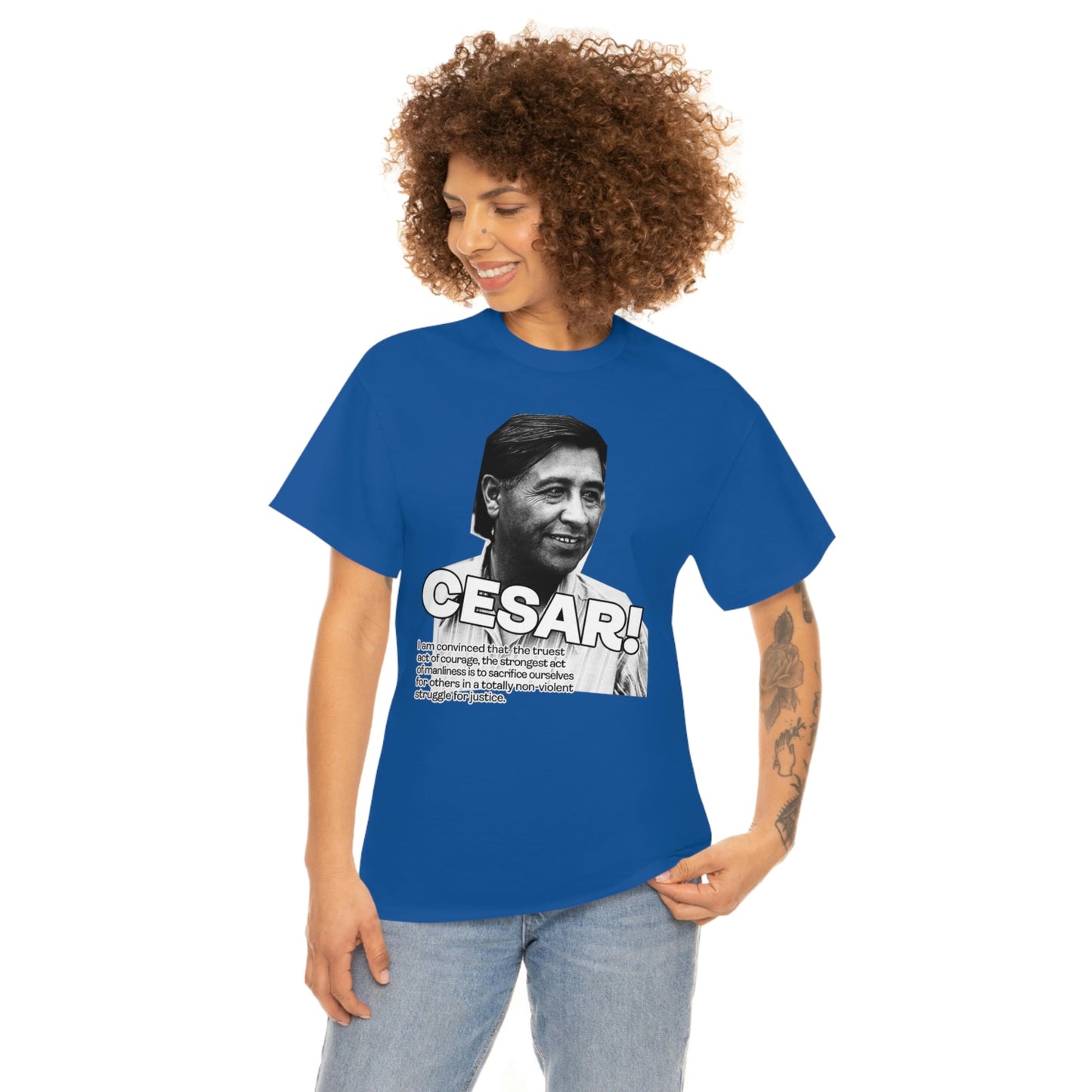 Cesar Chavez Quote Unisex Heavy Cotton Tee Hero Series Gloria Steinem Martin Luther King Jr