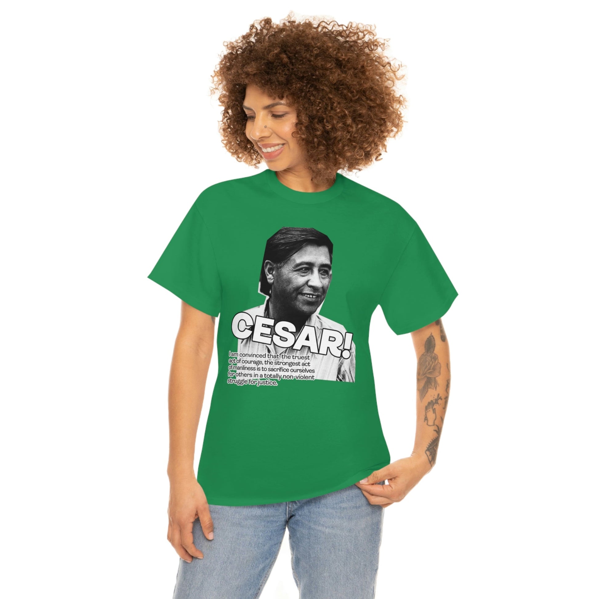 Cesar Chavez Quote Unisex Heavy Cotton Tee Hero Series Gloria Steinem Martin Luther King Jr