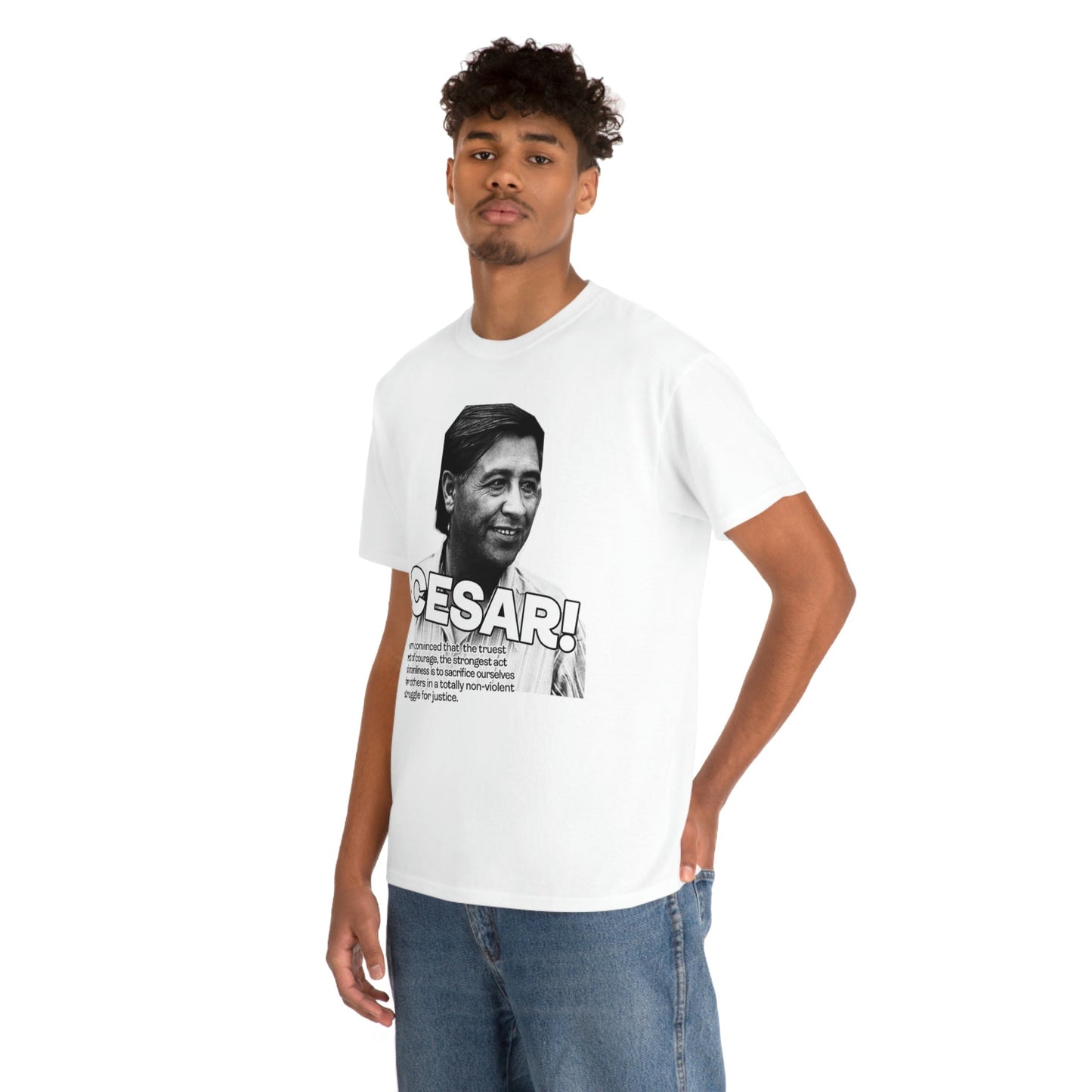 Cesar Chavez Quote Unisex Heavy Cotton Tee Hero Series Gloria Steinem Martin Luther King Jr
