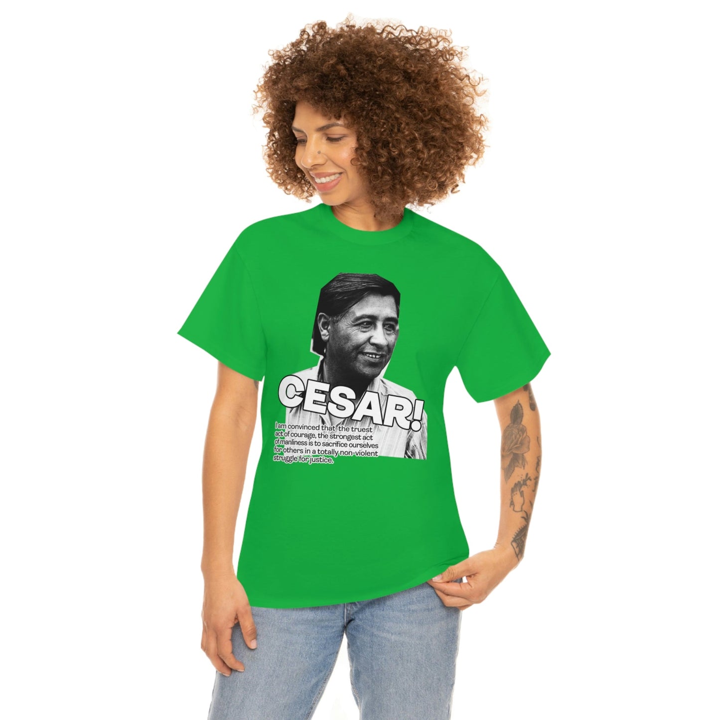 Cesar Chavez Quote Unisex Heavy Cotton Tee Hero Series Gloria Steinem Martin Luther King Jr
