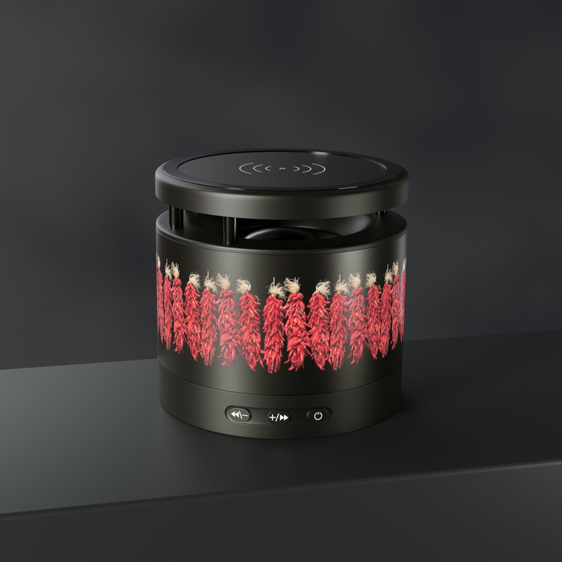 Chile Chili Ristras Metal Bluetooth Speaker and Wireless Charging Pad