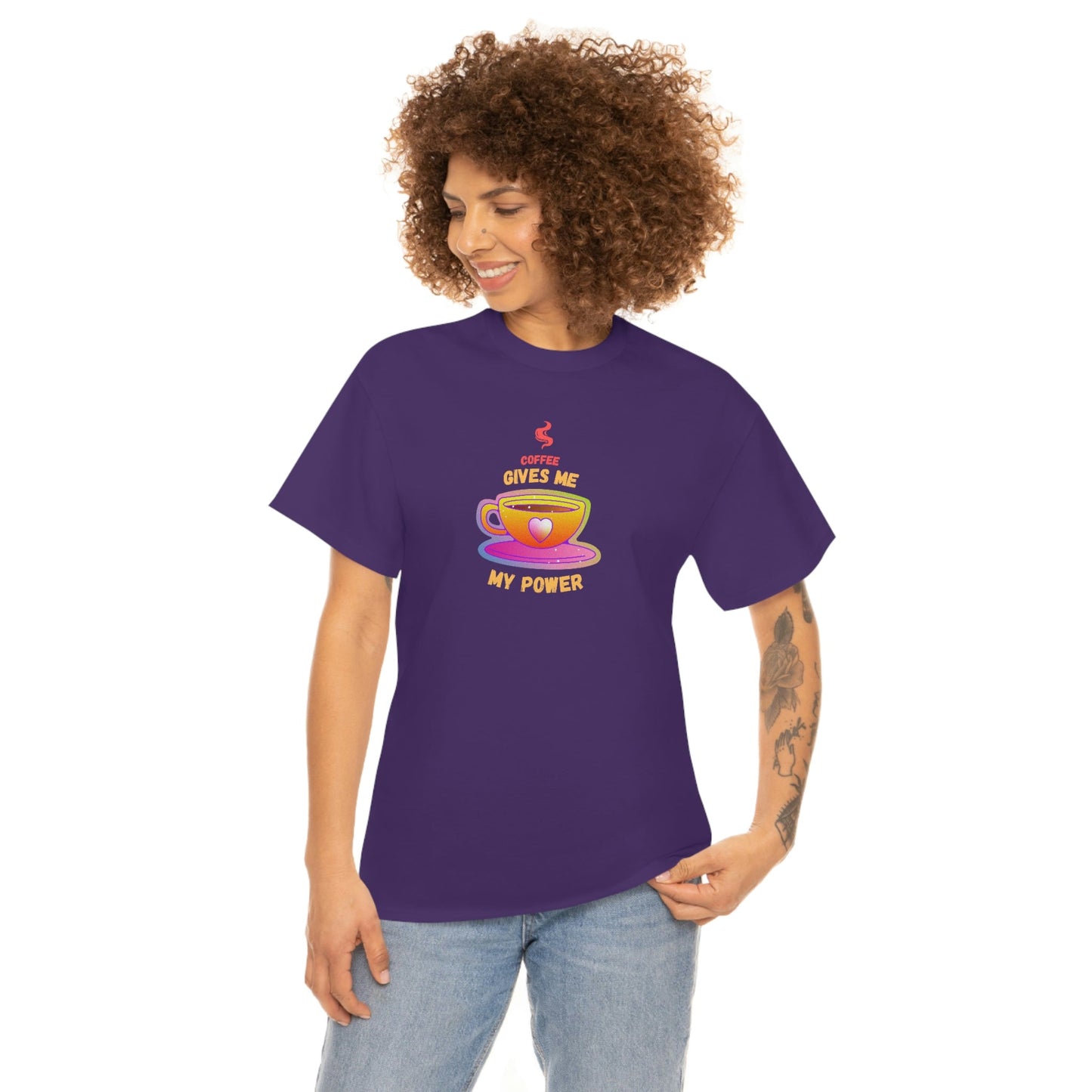 Coffee Gives Me Power Heavy Cotton Tee