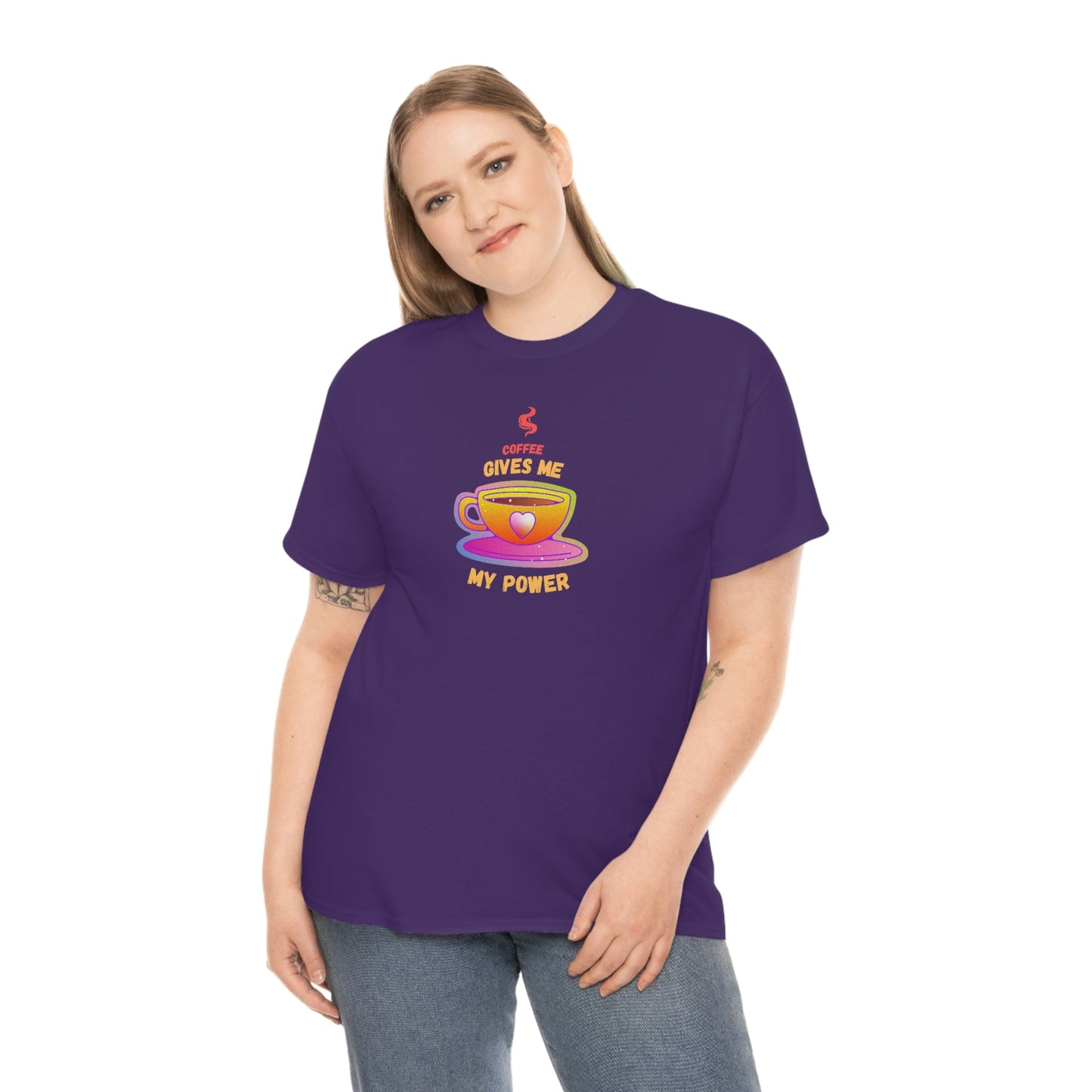 Coffee Gives Me Power Heavy Cotton Tee