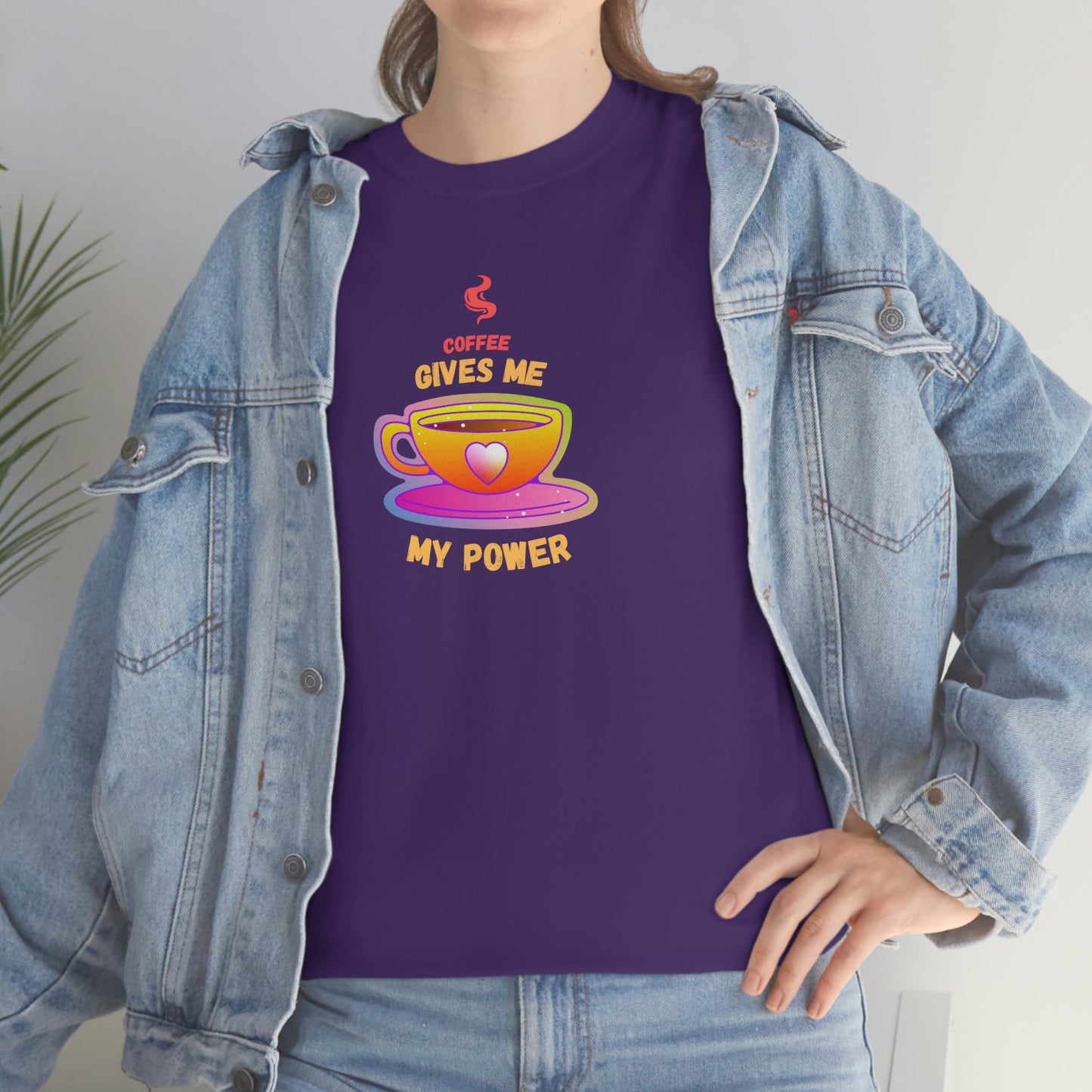 Coffee Gives Me Power Heavy Cotton Tee