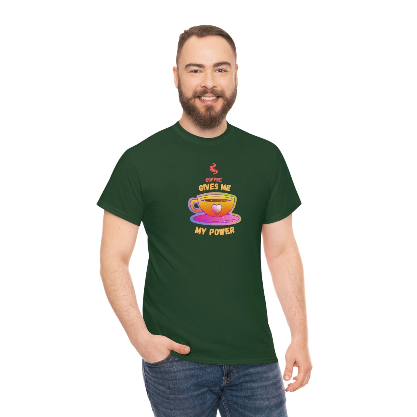Coffee Gives Me Power Heavy Cotton Tee