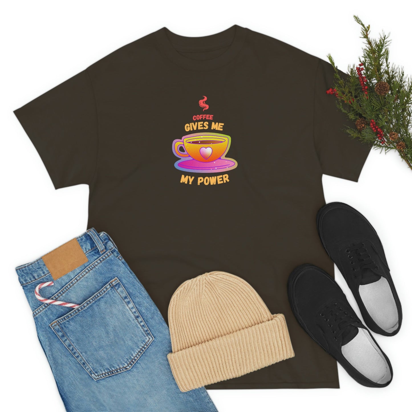 Coffee Gives Me Power Heavy Cotton Tee