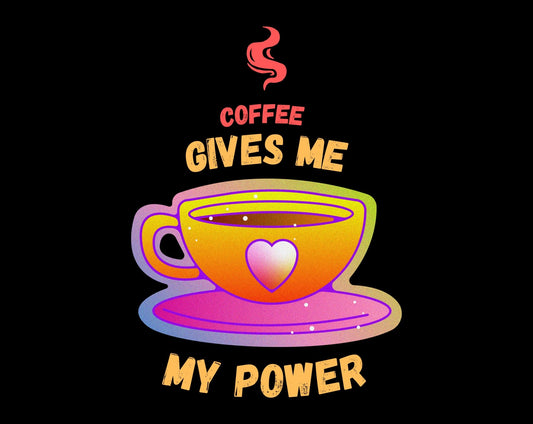 Coffee Gives Me Power Heavy Cotton Tee