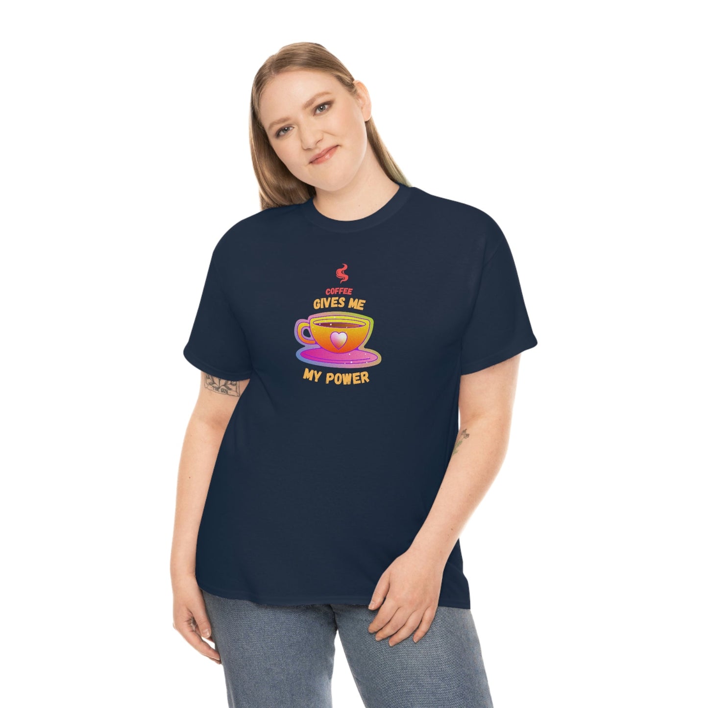 Coffee Gives Me Power Heavy Cotton Tee