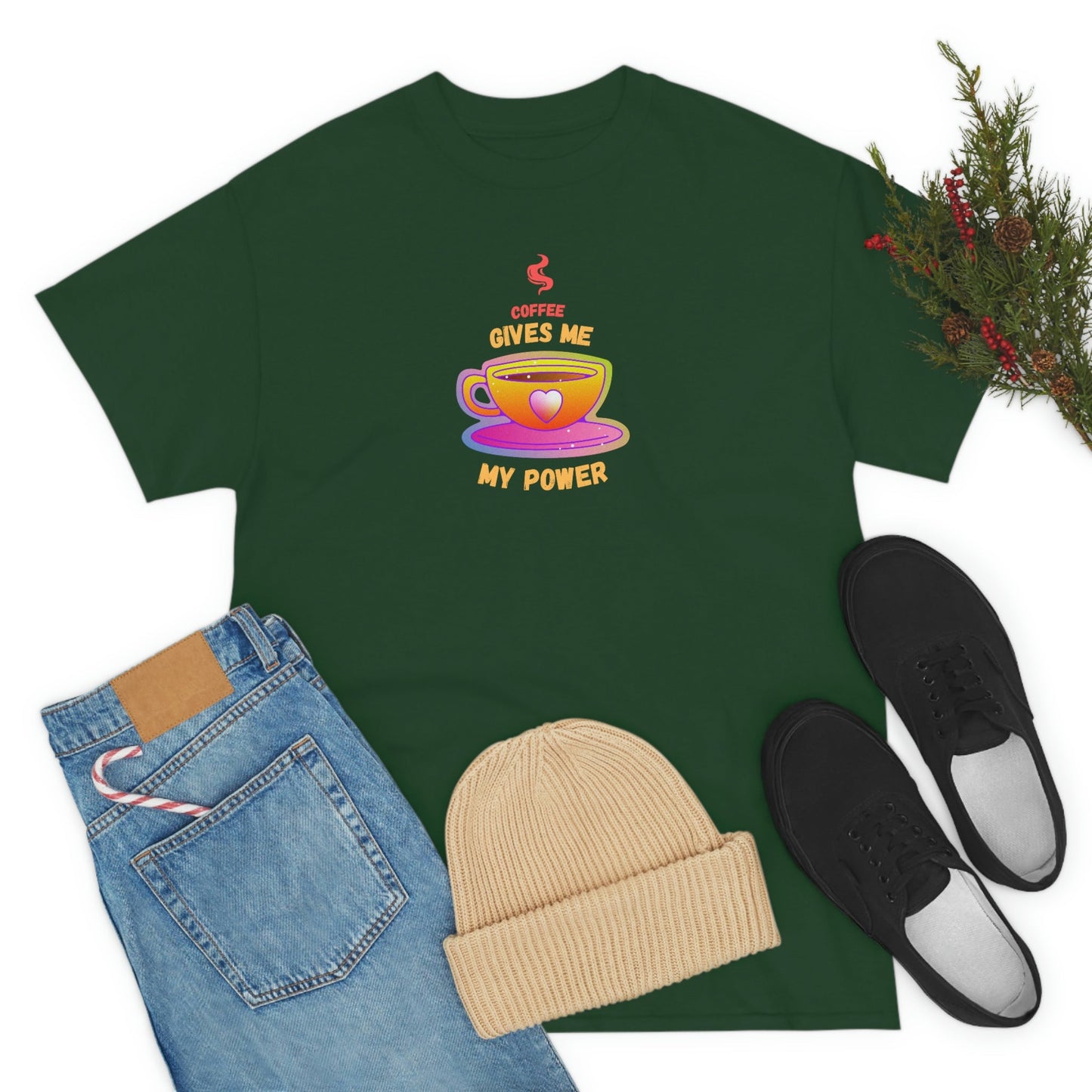 Coffee Gives Me Power Heavy Cotton Tee