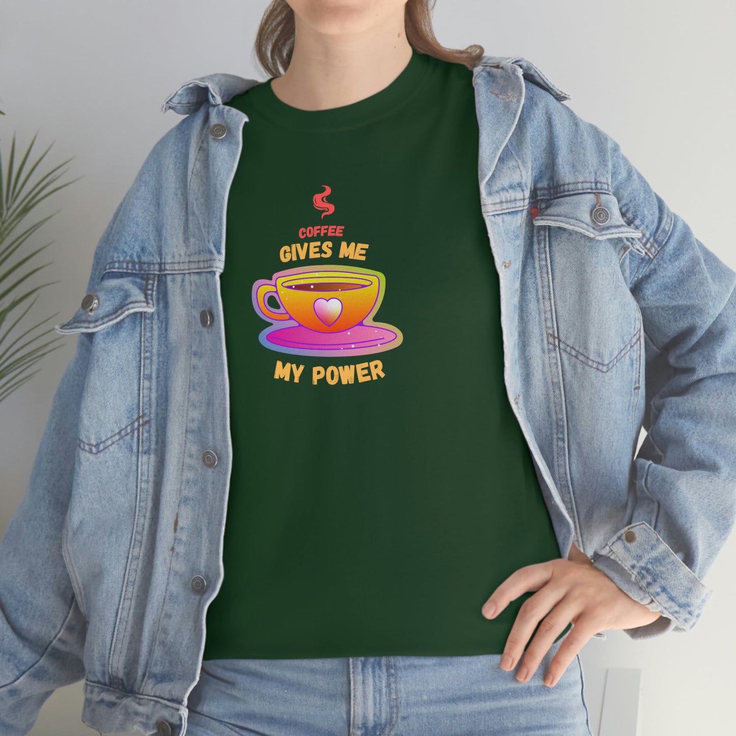 Coffee Gives Me Power Heavy Cotton Tee