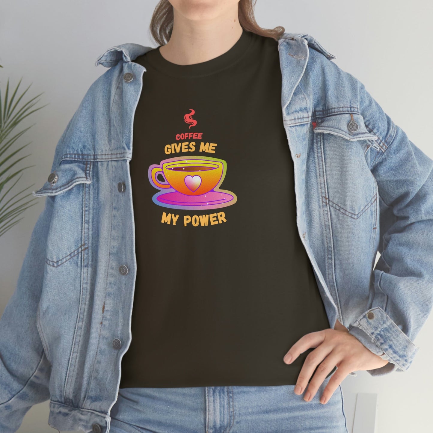 Coffee Gives Me Power Heavy Cotton Tee