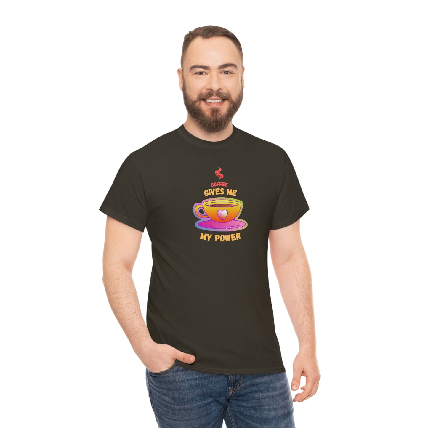 Coffee Gives Me Power Heavy Cotton Tee