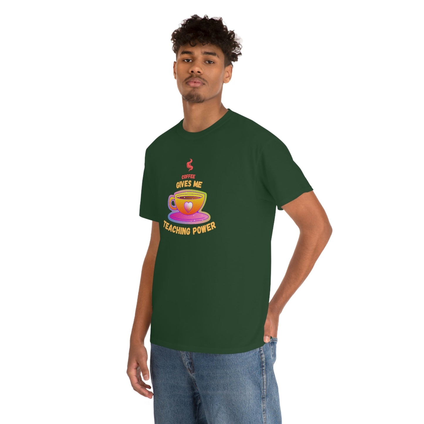 Coffee Gives Me Teaching Power Heavy Cotton Tee