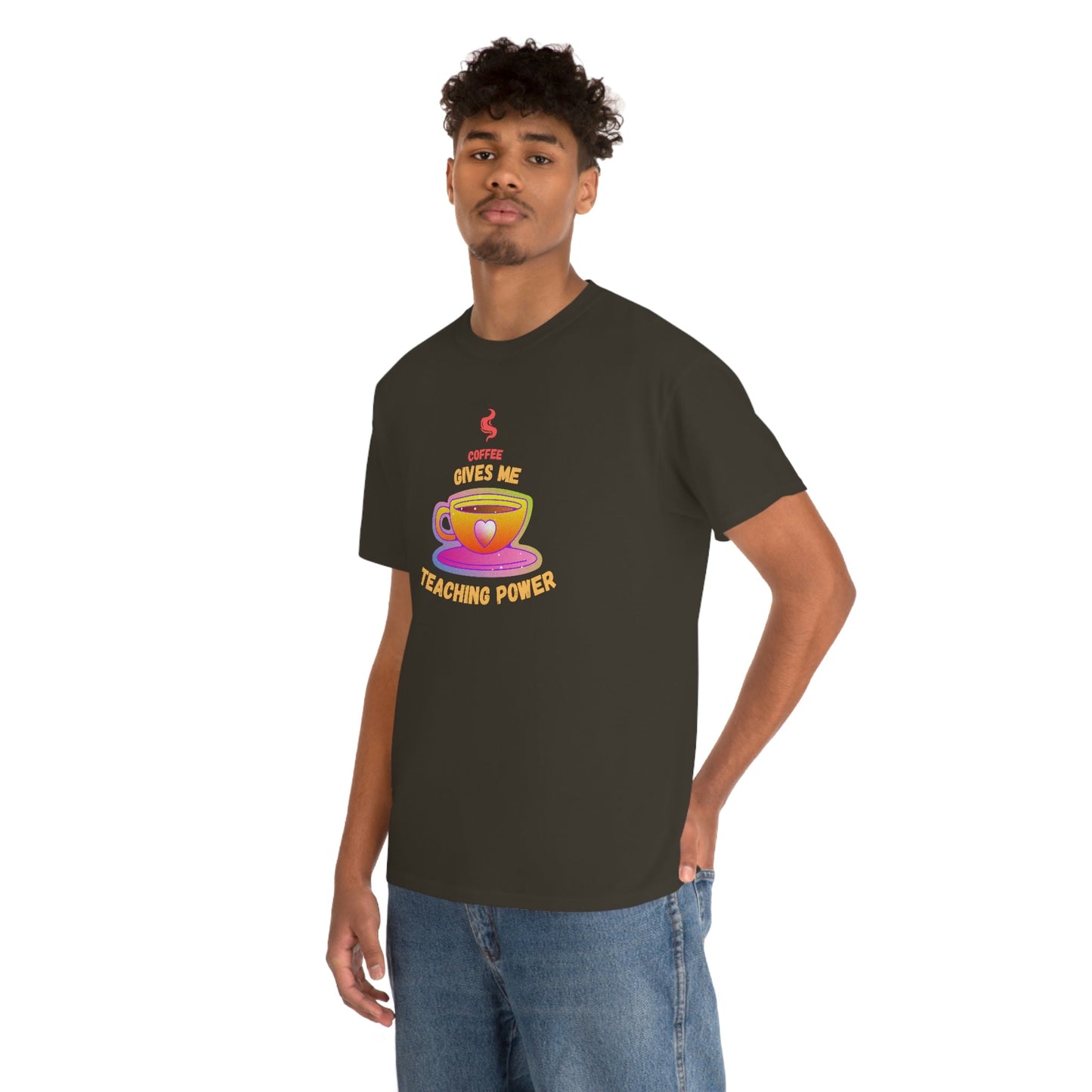 Coffee Gives Me Teaching Power Heavy Cotton Tee