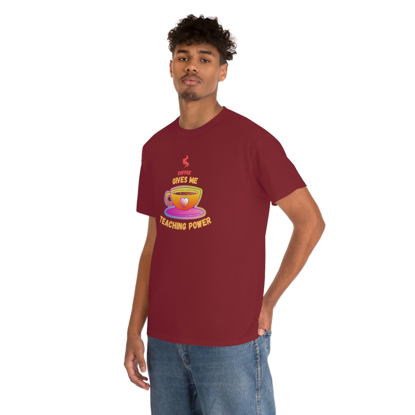 Coffee Gives Me Teaching Power Heavy Cotton Tee