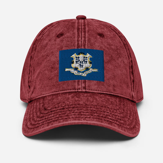 Connecticut Flag Vintage Cotton Twill Cap