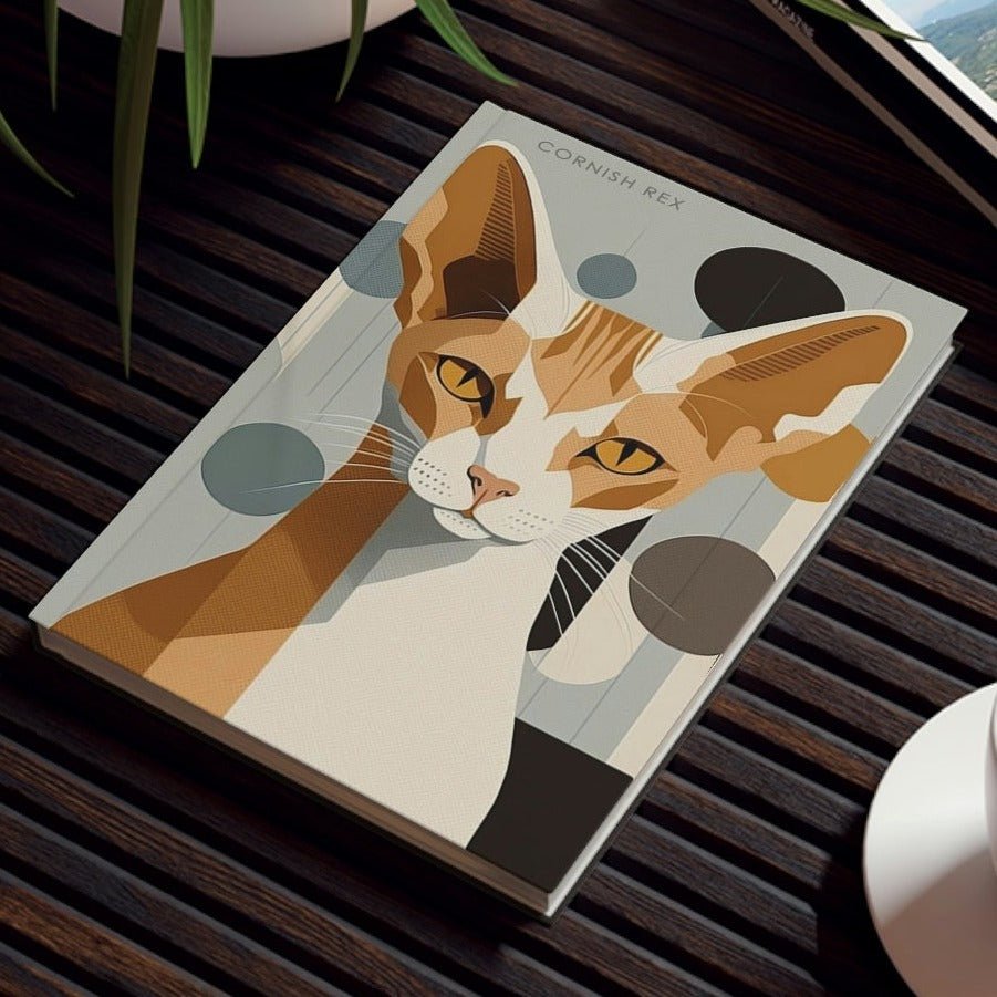 Cornish Rex Notebook - 50's Motif - Cat Inspirations - Hard Backed Journal
