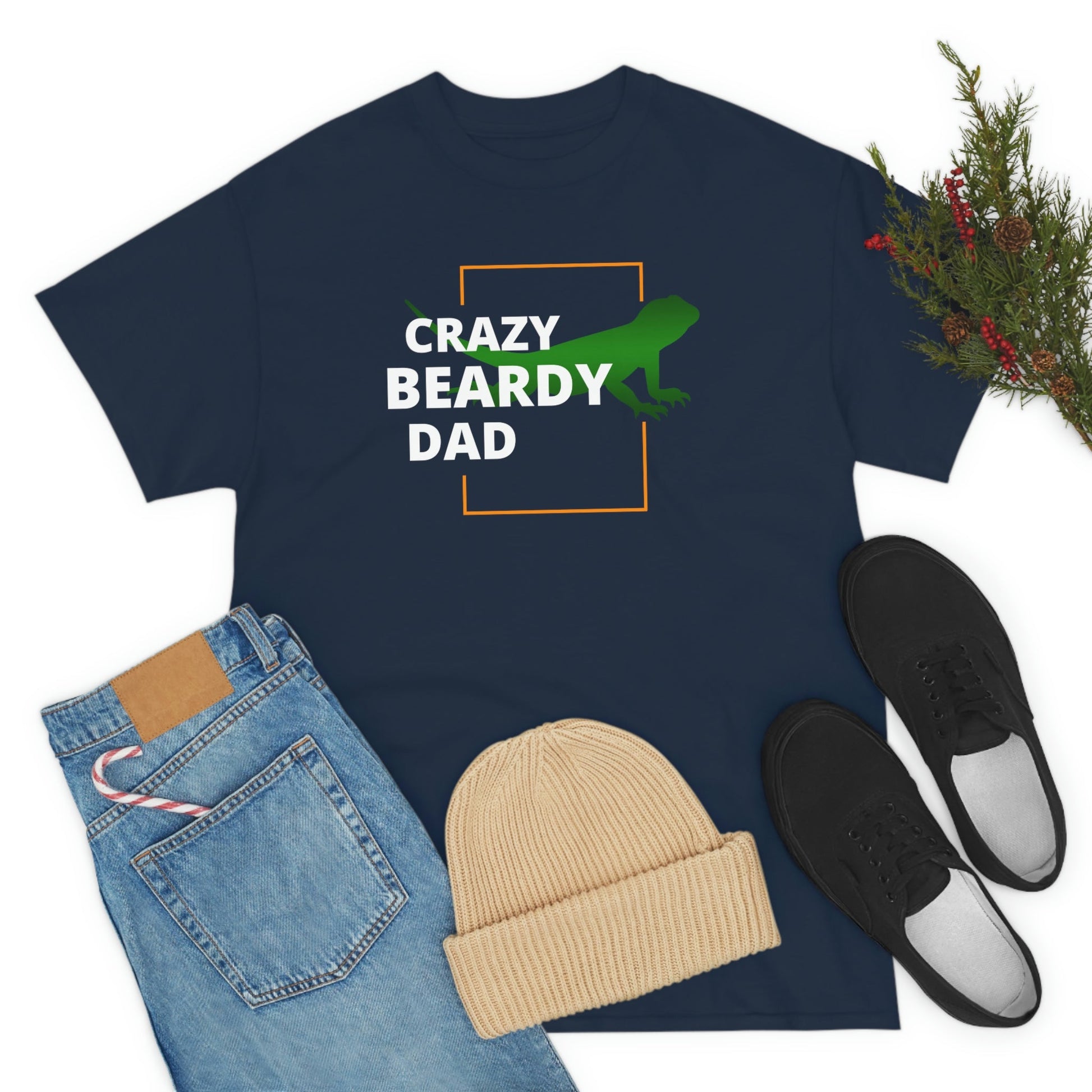 Crazy Beardy Dad Heavy Cotton T-Shirt