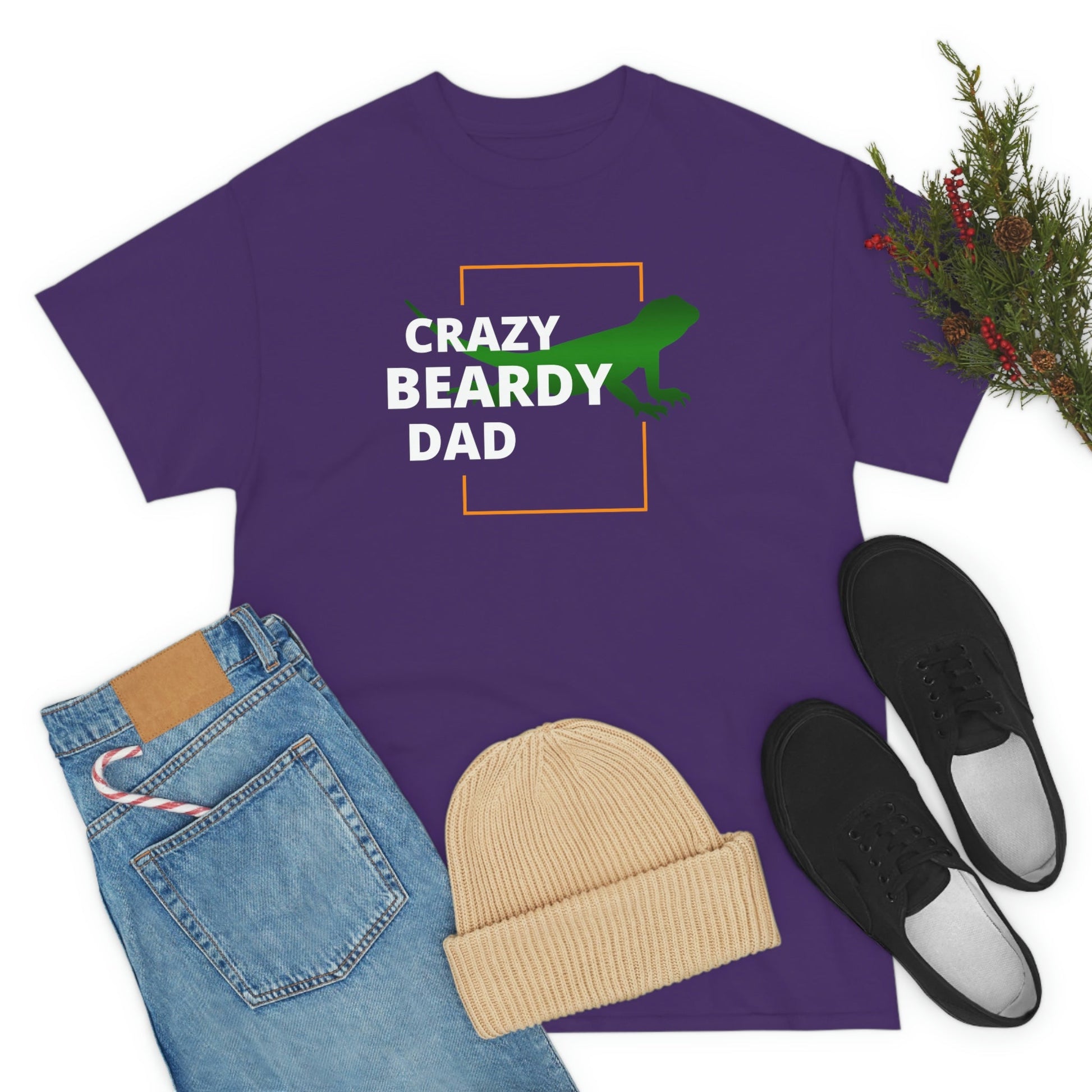 Crazy Beardy Dad Heavy Cotton T-Shirt